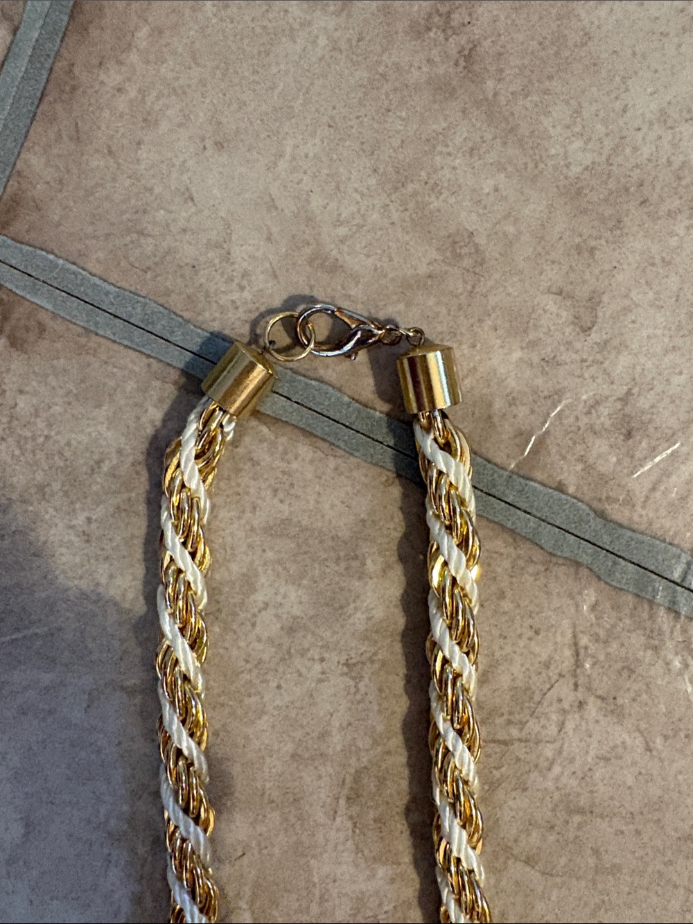 Gold Two-Tone Rope Chain Necklace - Picture 2 of 3